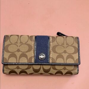 Coach Tan and Navy Wallet